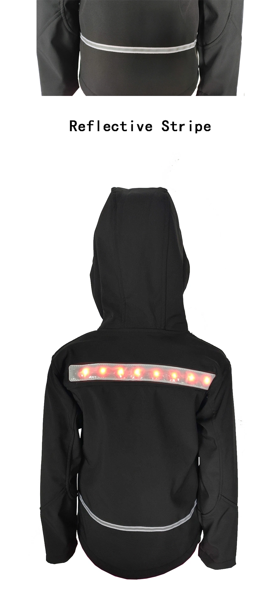 Full Zip Wind Resistant LED Jacket Custom Print for Kids